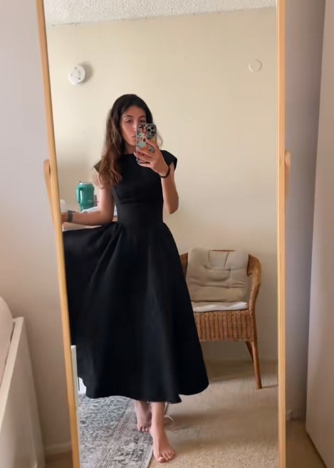 Aurora satin midi dress